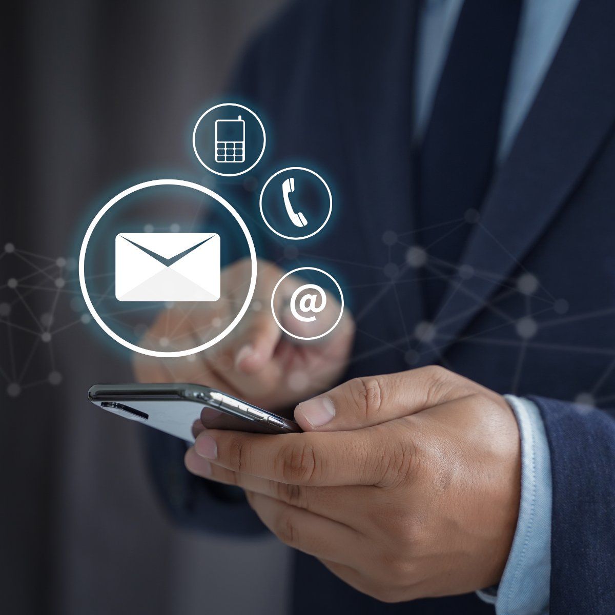 Person using a phone to send a message